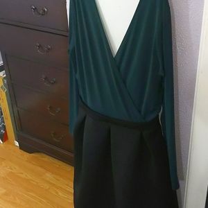 Green and black Knee high dress